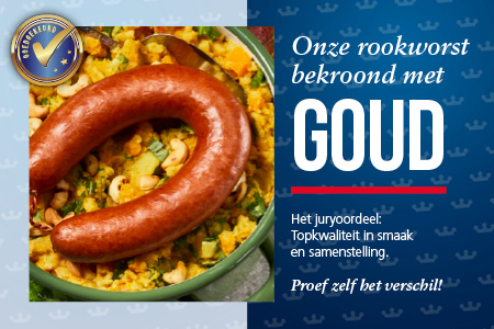 Rook-worst met goud bekroond
